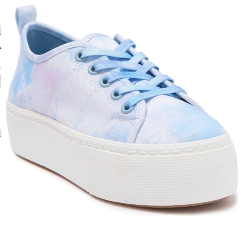 Blue Cloud Lace Up Canvas Sneakers  - NEW